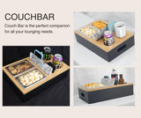Triple K&S Wooden Couchbar Organizer with Stainless Steel Snackbox - Snackbar