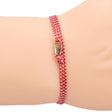 Boho Armband mit Perlen in Regenbogenfarben.