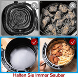 Triple k&s Backpapier für Heißluftfritteuse 3,5–5 L, 120 Stück 18x18 cm Eckig Antihaft