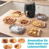 Triple k&s Backpapier für Heißluftfritteuse 3,5–5 L, 120 Stück 18x18 cm Eckig Antihaft