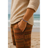 Triple K&S Boho Surfer Bracelet Men & Women (Black & White Stripes)