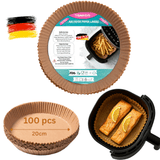 TRIPLE K&S Backpapier für Airfryer 4–6,5L XL Rund 20cm 100 Stk Antihaft